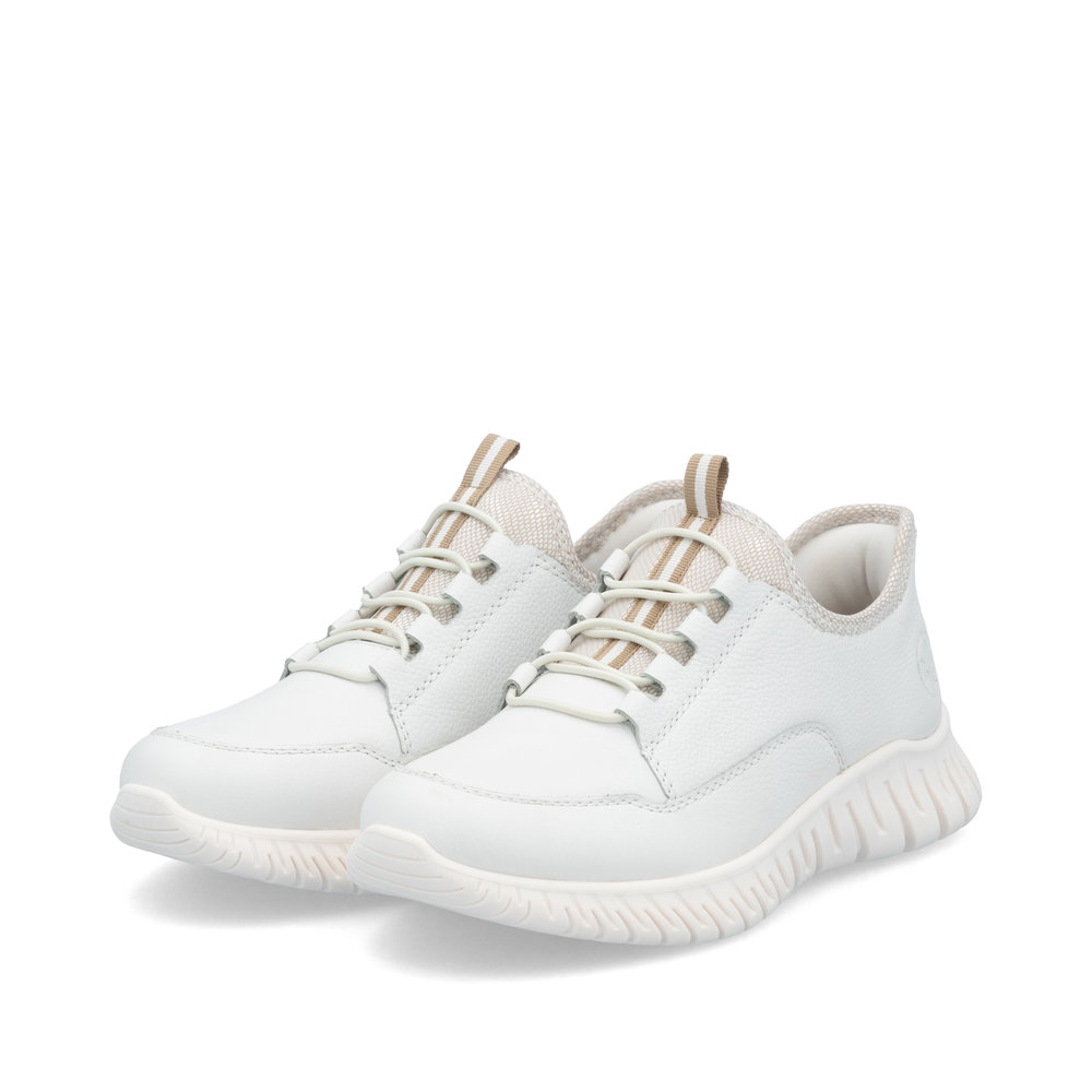 detail RIEKER M5357-80 bílé dámské kožené tenisky