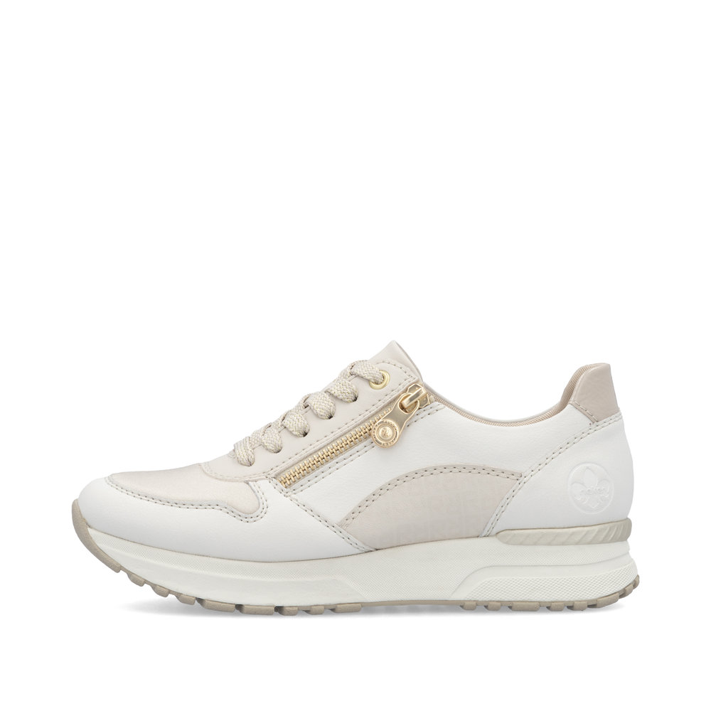 detail RIEKER N7401-80 béžové dámské kožené tenisky