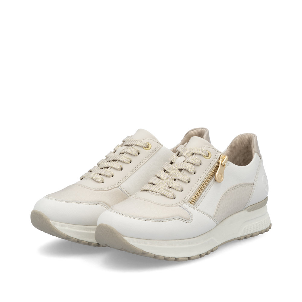 detail RIEKER N7401-80 béžové dámské kožené tenisky