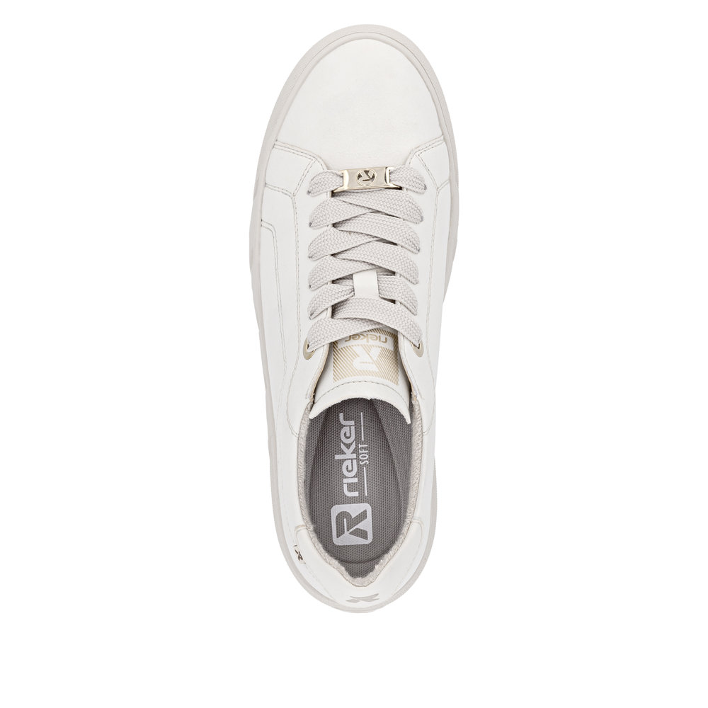 detail Rieker W2601-82 bílé dámské kožené tenisky