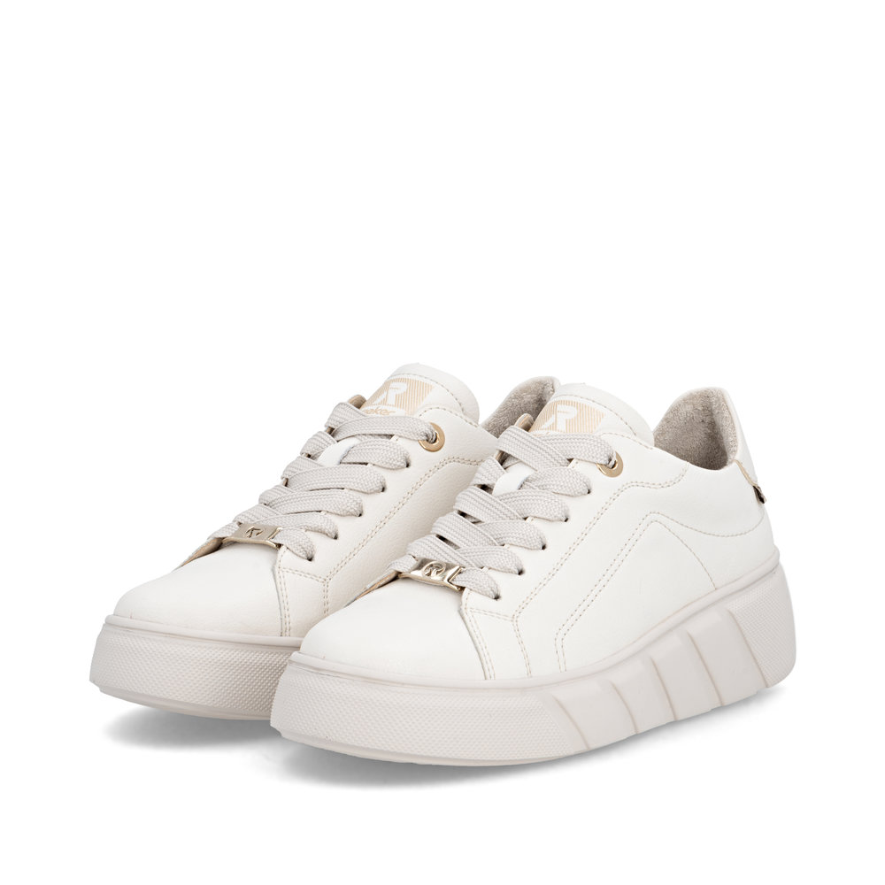 detail Rieker W2601-82 bílé dámské kožené tenisky