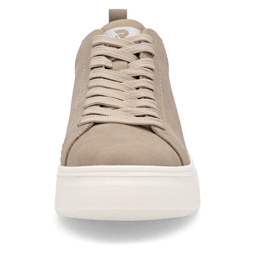 detail RIEKER W2301-20 béžové dámské kožené tenisky