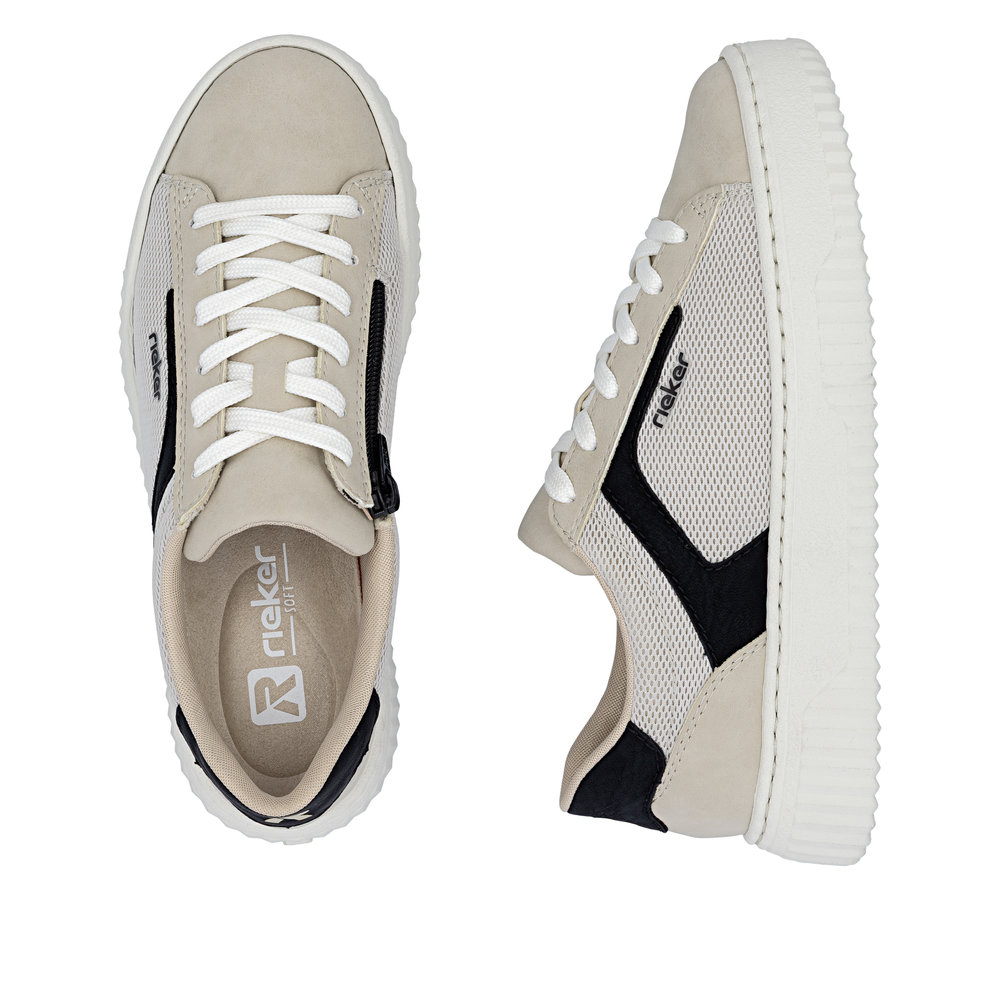 detail RIEKER N9900-60 béžové dámské tenisky pohodlné a vzdušné