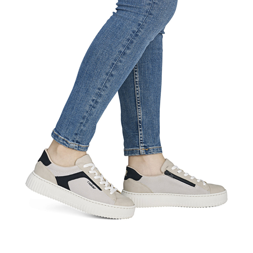 detail RIEKER N9900-60 béžové dámské tenisky pohodlné a vzdušné