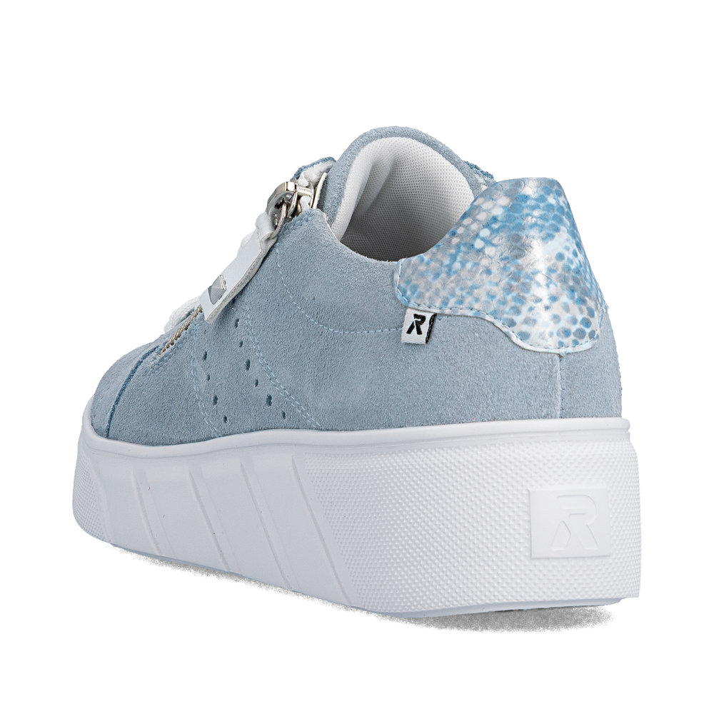 detail RIEKER W2605-12 modré dámské moderní kožené tenisky do města