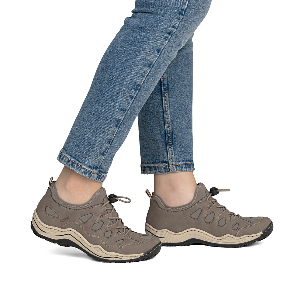 detail RIEKER L0551-64 béžové dámské pohodlné antistress tenisky