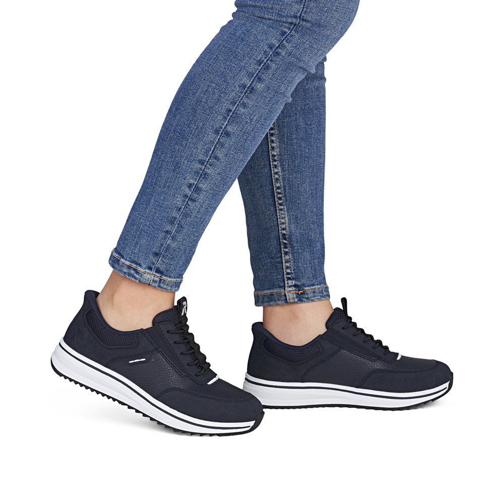 detail RIEKER L5850-14 modré dámské tenisky pohodlné antistress