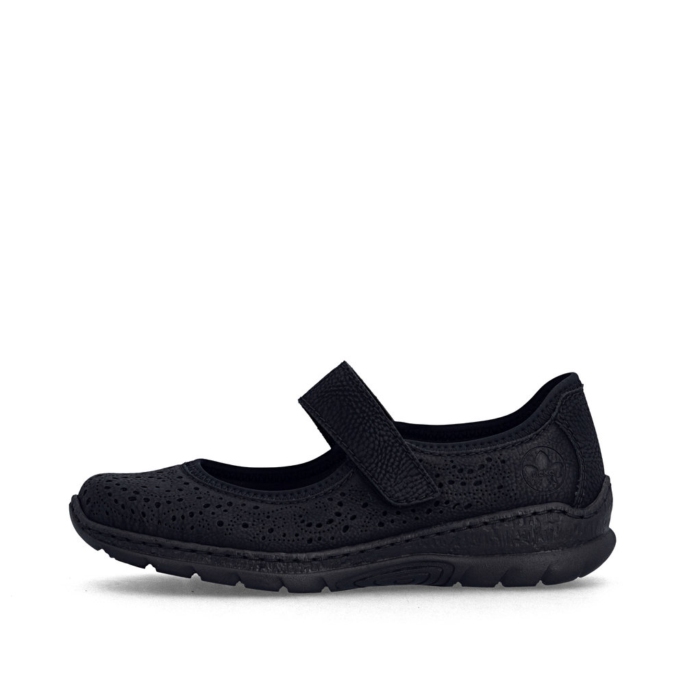 detail RIEKER N4299-00 černé dámské letní baleríny antistress