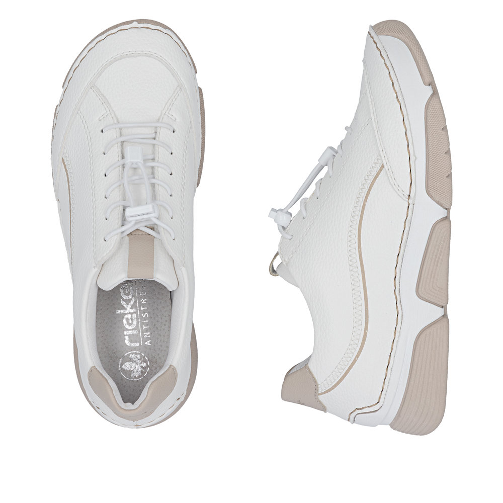 detail RIEKER 45969-80 bílé dámské tenisky antistress
