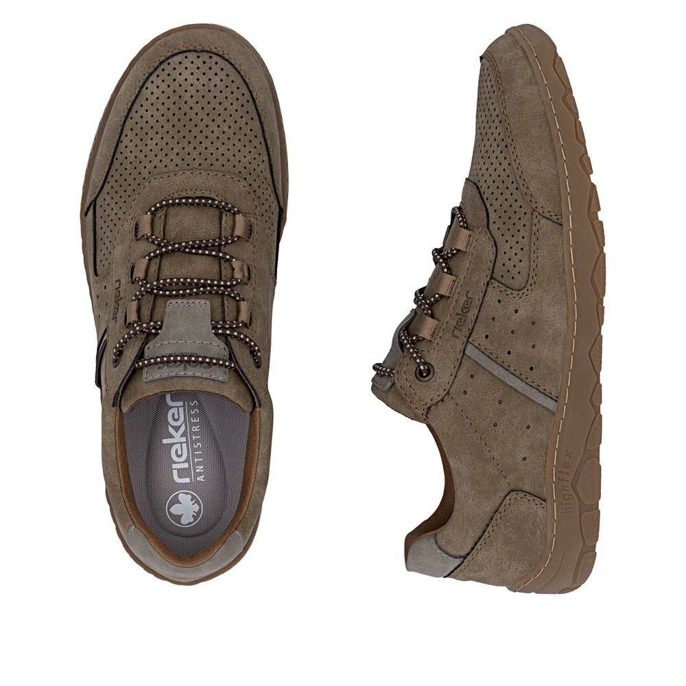 detail RIEKER 08351-64 hnědé pánské tenisky antistress podrážka