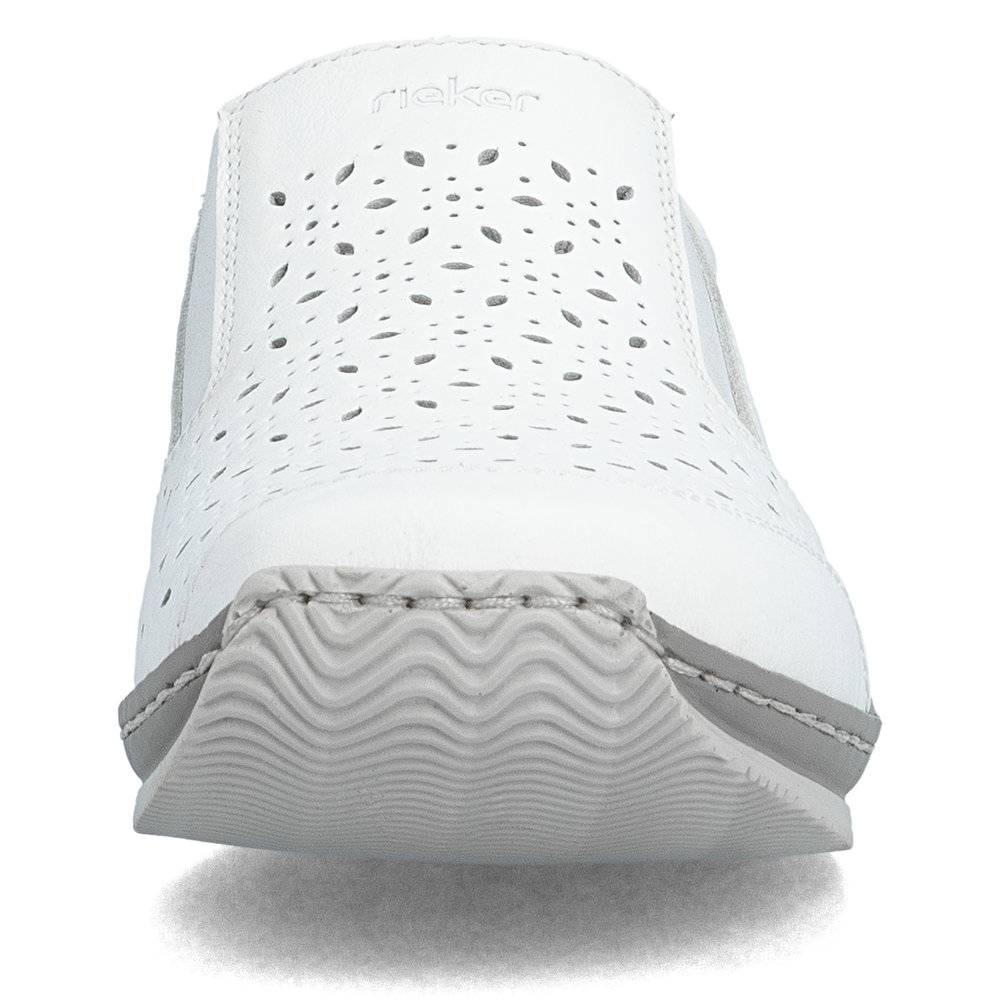 detail RIEKER L1756-80 bílá dámská polobotka, přírodní kůže, antistress podrážka