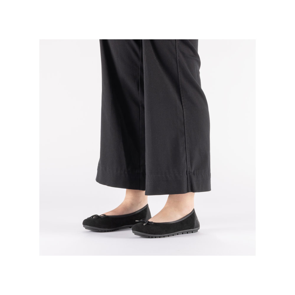 detail RIEKER 43850-01 černé dámské baleríny, přírodní kůže, antistress podrážka