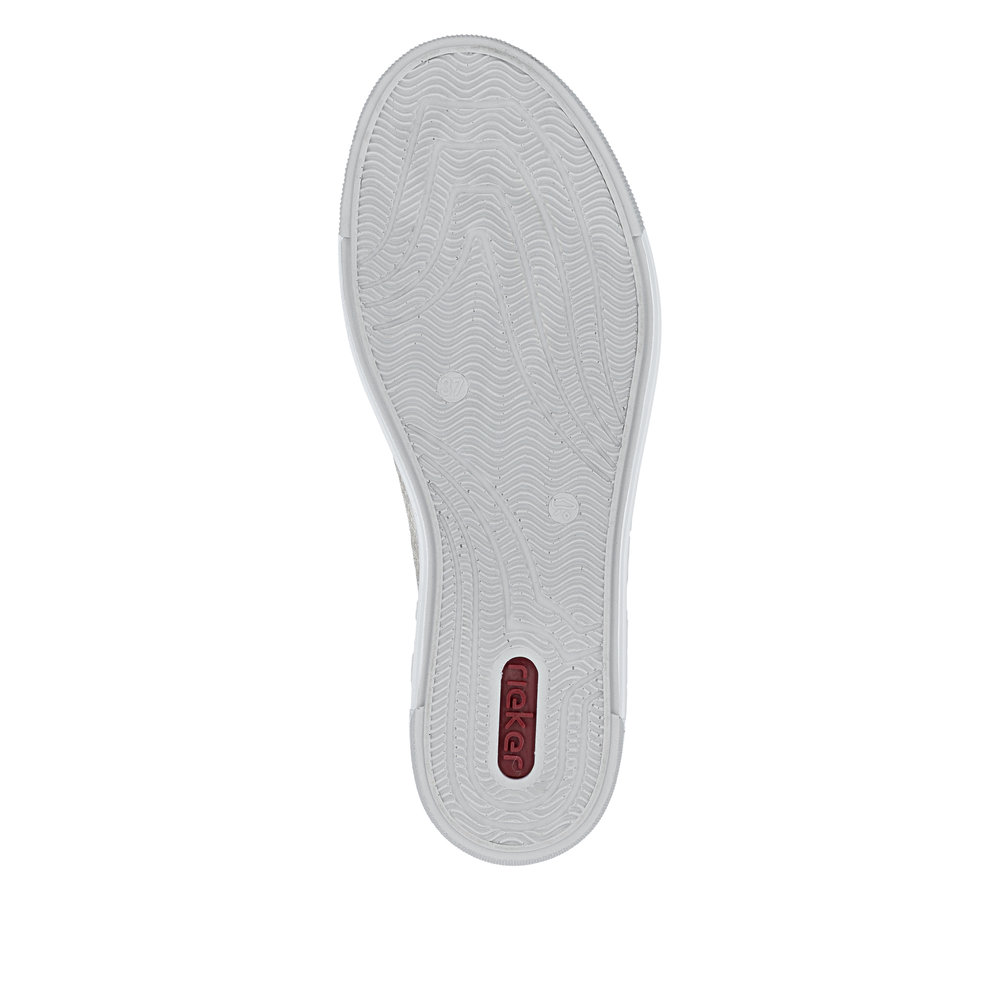 detail RIEKER L8849-60 béžové dámské letní kožené tenisky které dýchají, moderní vzhled