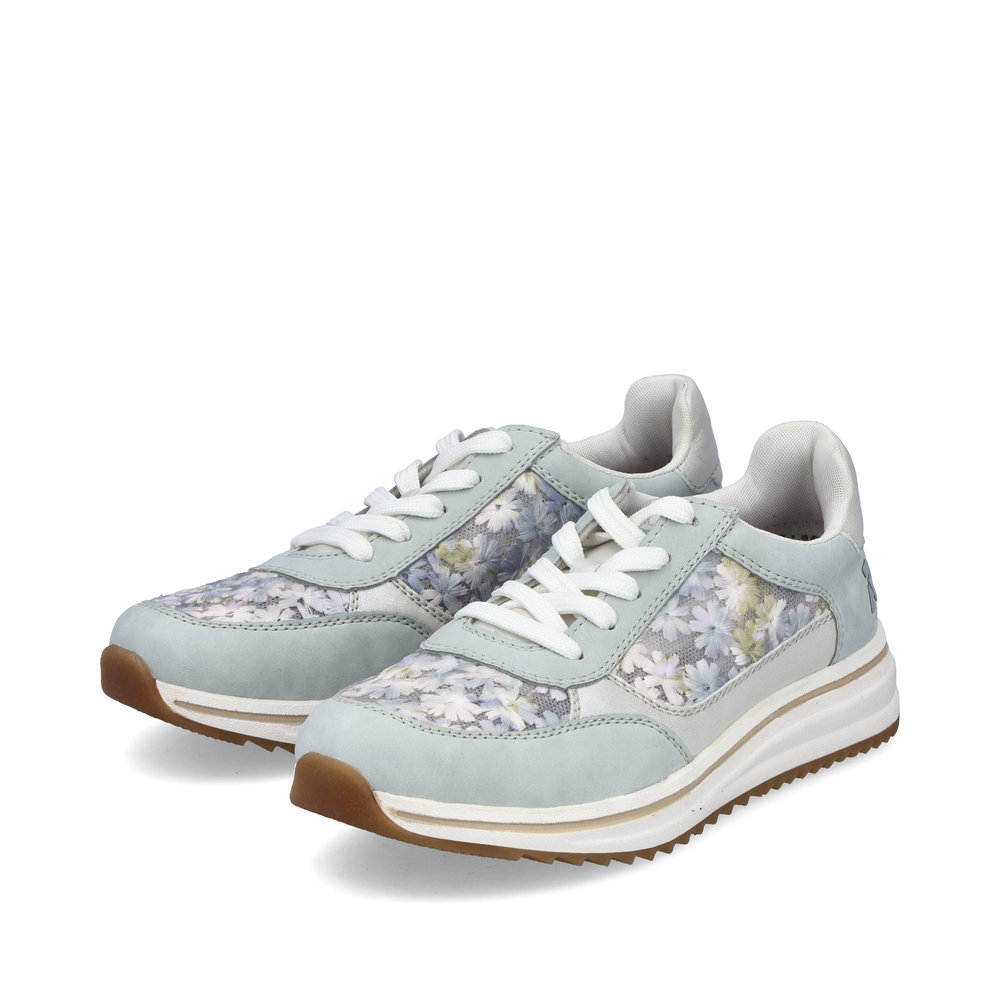 detail RIEKER L5812-91 modré dámské kožené tenisky s krásným vzorem, antistress