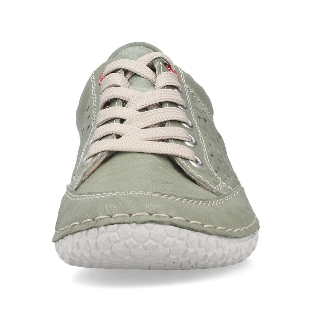 detail RIEKER 43651-52 zelené dámské letní kožené vzdušné tenisky, antistress