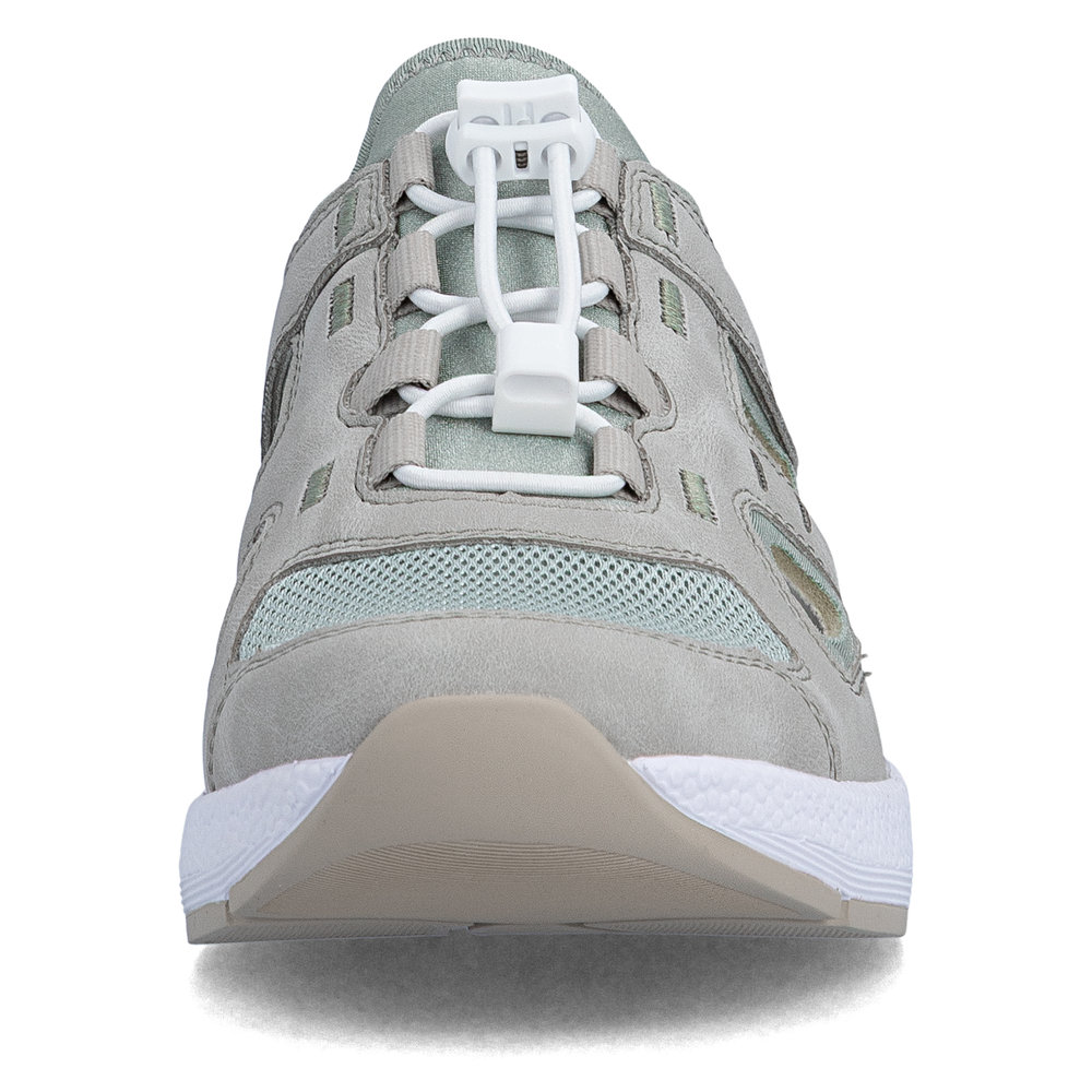 detail RIEKER N8456-40 zelené dámské kožené pohodlné tenisky, antistress podrážka