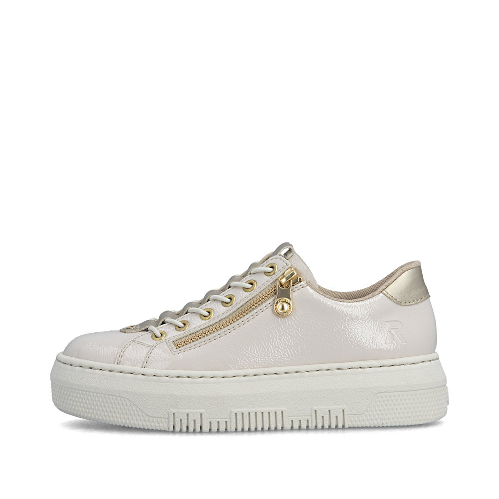 detail RIEKER M1953-80 béžové dámské antistress tenisky, moderní vzhled do města