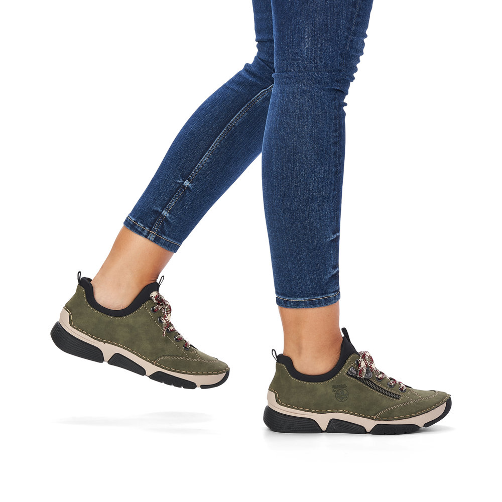detail RIEKER 45973-54 green women's comfortable sneakers, Anti-Stress sole