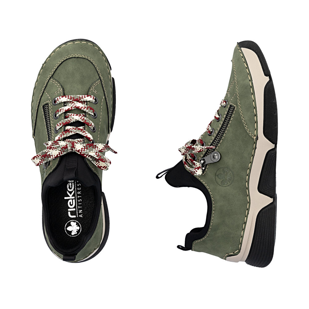 detail RIEKER 45973-54 green women's comfortable sneakers, Anti-Stress sole