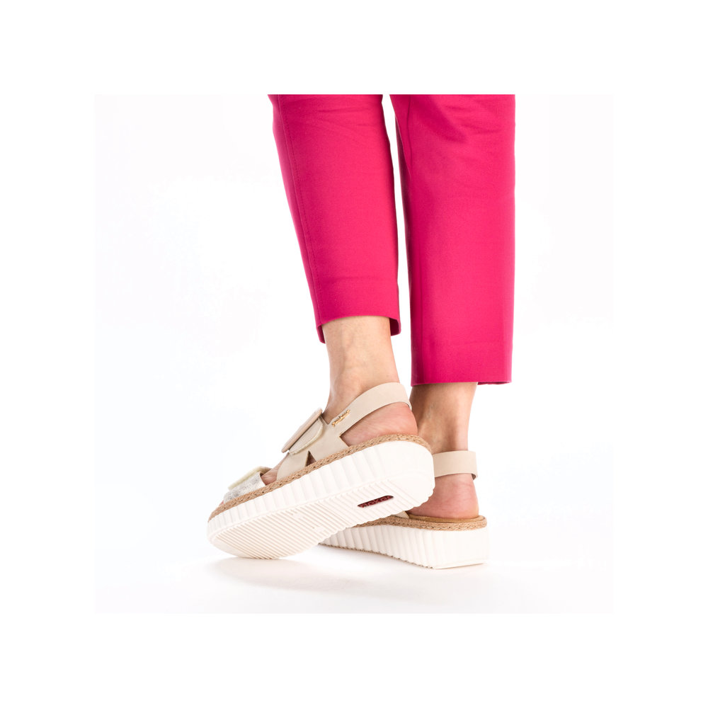 detail RIEKER 69260-60 béžové dámské sandály