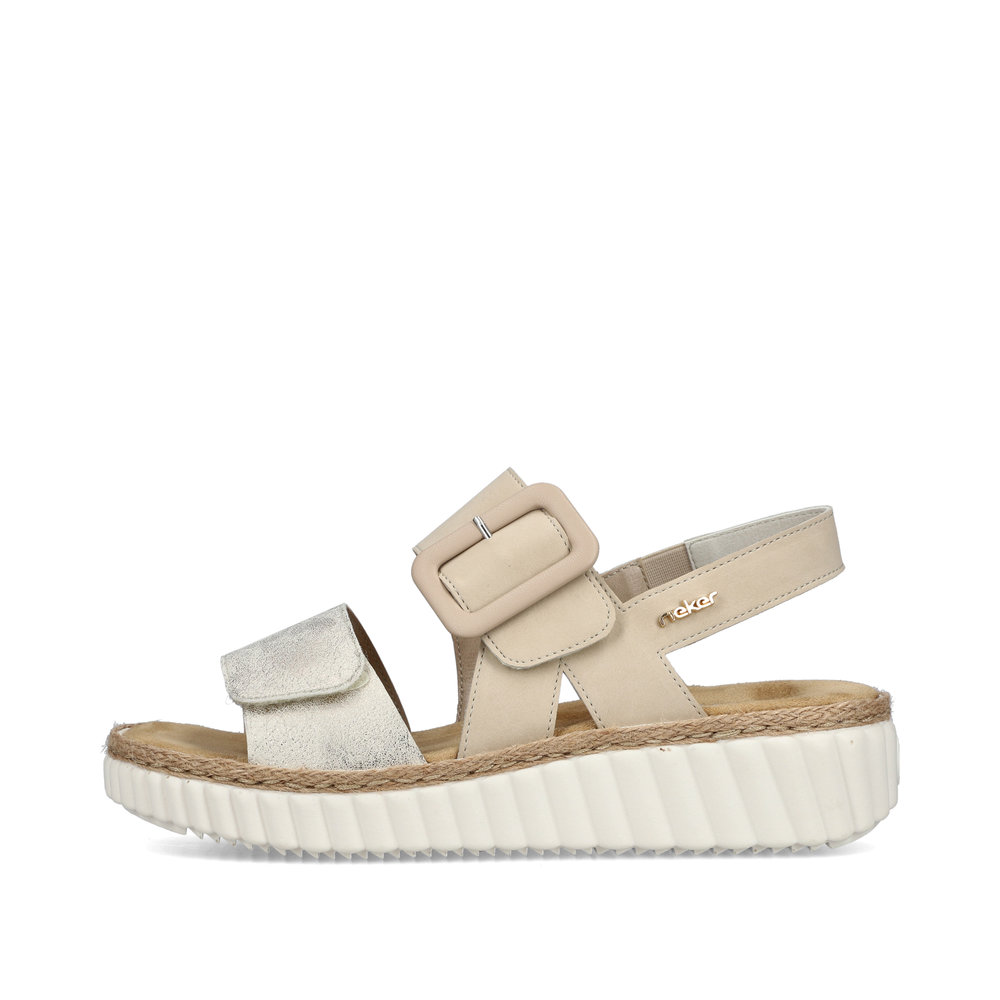 detail RIEKER 69260-60 béžové dámské sandály