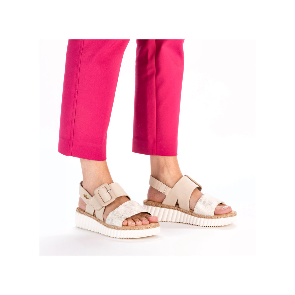 detail RIEKER 69260-60 béžové dámské sandály