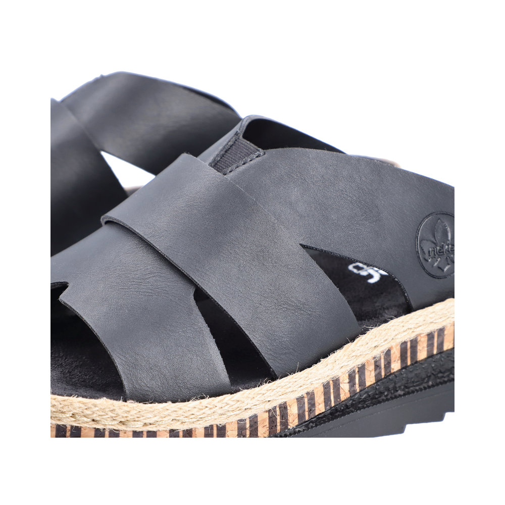 detail RIEKER V7989-00 černé dámské pantofle