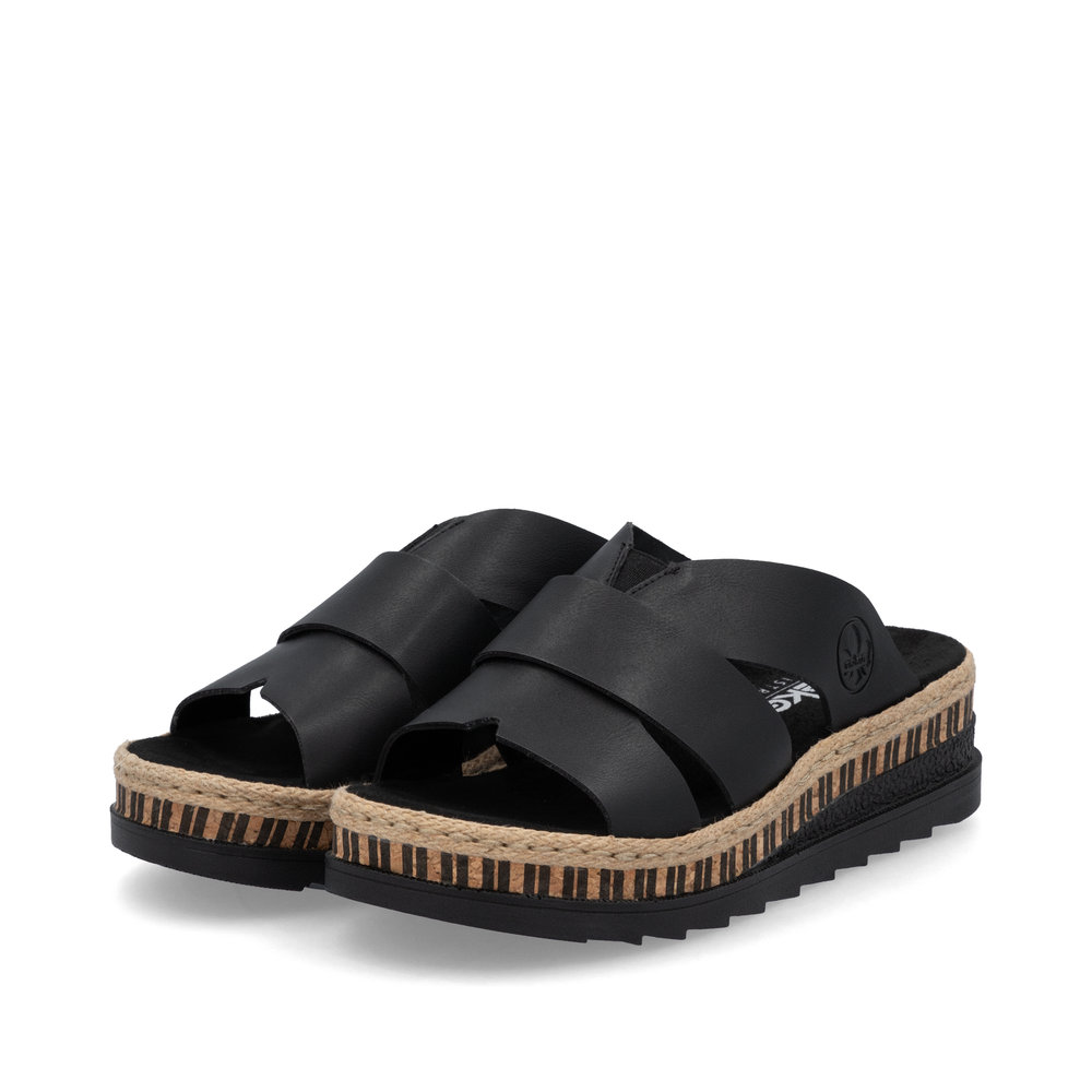 detail RIEKER V7989-00 černé dámské pantofle