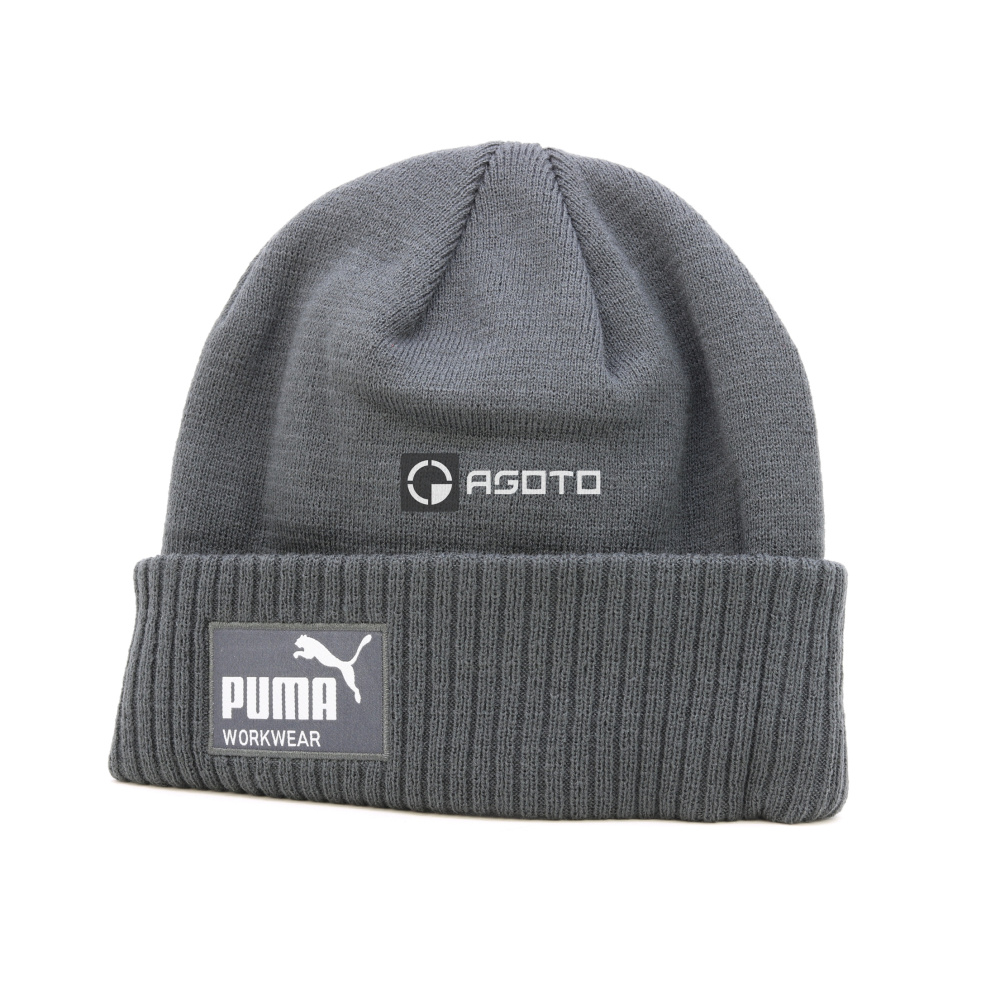 detail PUMA Workwear tm. šedá pánská zimní pletená čepice