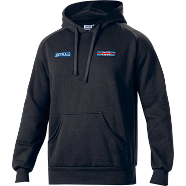 SPARCO Hoodie Stripes Martini černá pánská mikina