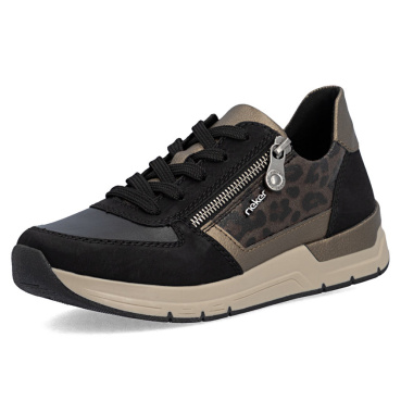 RIEKER 58902-91 Black Women's Modern Sneakers, Comfortable Anti-Stress Sole