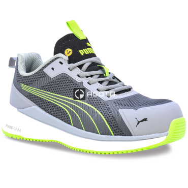 PUMA Slide Low S1PS ESD grey/green šedá pánská pracovní obuv Výprodej