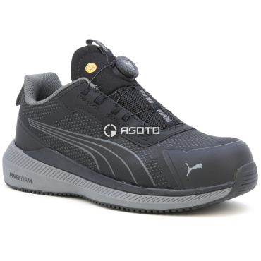 PUMA Slide DISC S1P ESD černá pánská pracovní polobotka rychlozavazovací