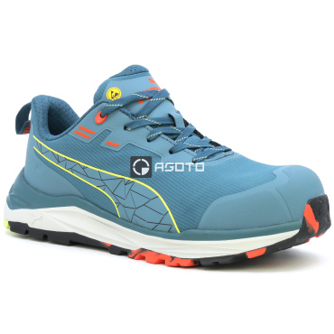 PUMA Xplore Low S3 ESD modrá pánská odlehčená pracovní obuv, měkký došlap