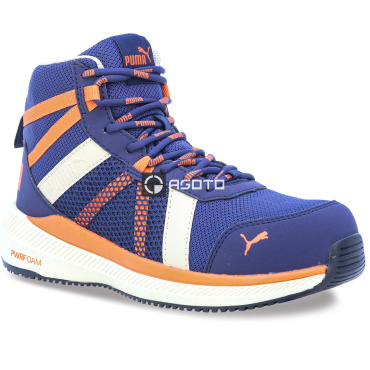 PUMA Rival Mid S1P ESD blue/orange modrá pánská pracovní obuv
