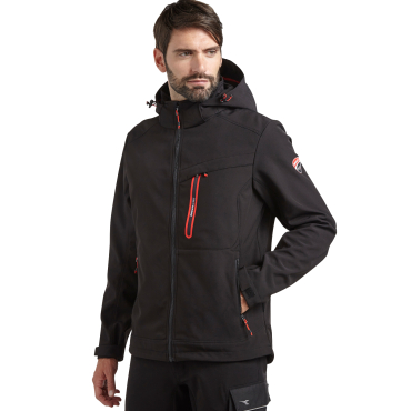 DUCATI černá pánská softshell bunda