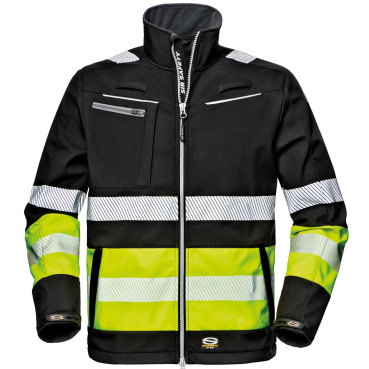 SIR Contrast Softshell HV černá pánská reflexní pracovní bunda