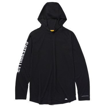 CATERPILLAR Cool black men's summer performance hoodie, UV 50+ protection