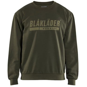 BLAKLADER Sweden Olive Men's Work Sweatshirt 100% Cotton Comfortable