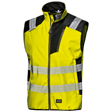 SIR Storm yellow men's lightweight hi-vis softshell work vest, water-repellent