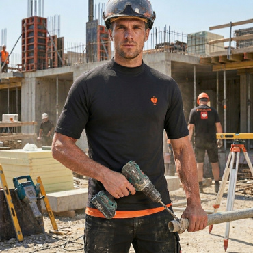 Engelbert Strauss černé pánské prodyšné funkční triko UV ochrana 50 +