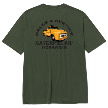 CATERPILLAR Graphic Car green men's T shirt, comfortable, modern, stylish CAT gr