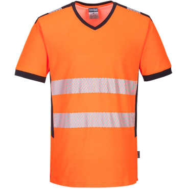 PORTWEST PW310 triko reflexní Hi-Vis oranžové s výstřihem do V