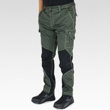 VALTI Striker Stretch green men’s professional work trousers, freedom of movemen
