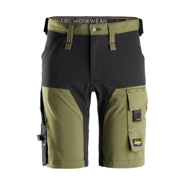 SNICKERS AllroundWork Olive Men's Work Shorts, Stretch and Comfortable