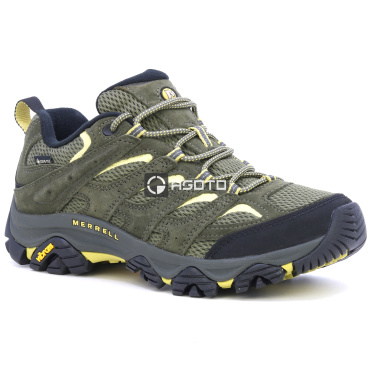 MERRELL Moab 3 GTX olive men's leather outdoor shoes, Gore-Tex® membrane