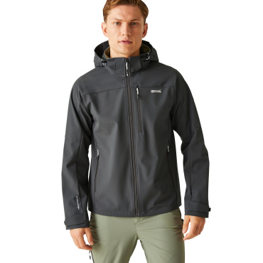 REGATTA Arana šedá páská softshell outdoor bunda, vodní sloupec 15 000 mm