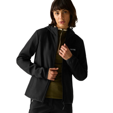 REGATTA Ossek black women's lightweight softshell jacket with hood, year round u