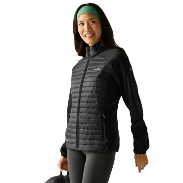 REGATTA Clumber Hybrid black women's outdoor jacket, comfortable and suitable fo