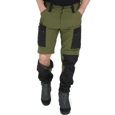 Asoto Vild Zip-Off pánské olivové outdoor kalhoty DWR odepínací nohavice 2v1